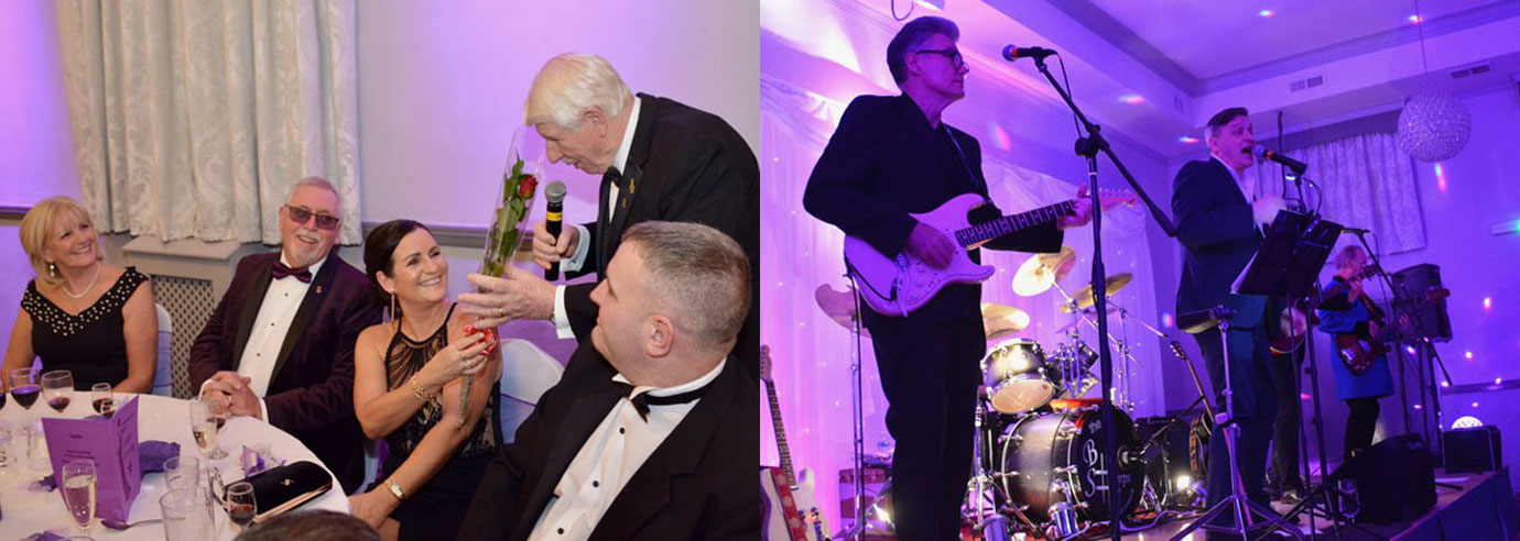 Pictured left: Norman Pritchard delivering roses during the Ladies Song. Pictured right: Entertainment by the B Sharps. Pictured left: Norman Pritchard delivering roses during the Ladies Song. Pictured right: Entertainment by the B Sharps.