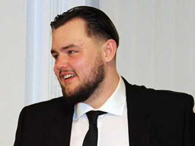 Ezra McGowan junior responds to his toast. Ezra McGowan junior responds to his toast.