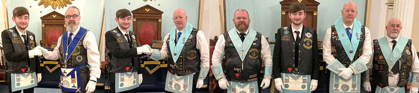 Pictured left: Adam (left) with his installing dad, Andy. Pictured centre: Adam (left) with the WM Marcus Avci. Pictured right from left to right, are: Jon Anderson, Adam Baxendale, Marcus Avci and Graham Runacus. Pictured left: Adam (left) with his installing dad, Andy. Pictured centre: Adam (left) with the WM Marcus Avci. Pictured right from left to right, are: Jon Anderson, Adam Baxendale, Marcus Avci and Graham Runacus.