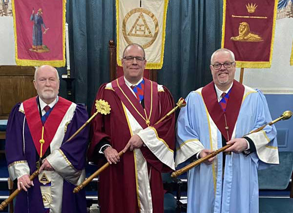 Pictured from left to right, are: Stand in second principal, Paul Liptrot with new principals Martin Stewart and Ian Green. Pictured from left to right, are: Stand in second principal, Paul Liptrot with new principals Martin Stewart and Ian Green.