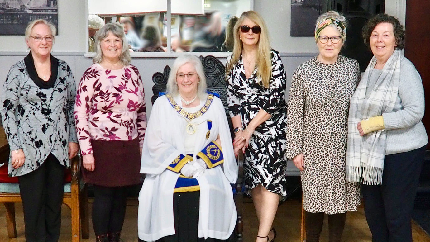 Geraldene Greenhalgh with members of The Order of Women Freemasons. Geraldene Greenhalgh with members of The Order of Women Freemasons.