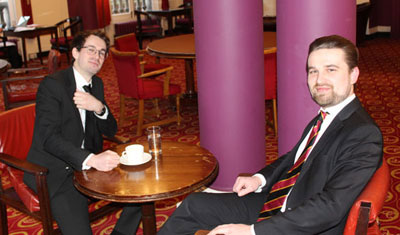 The two candidates relaxing in the drawing room. Liam Buchanan (left) and Krisjan Cooper. The two candidates relaxing in the drawing room. Liam Buchanan (left) and Krisjan Cooper.