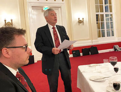 David Withy delivers a fine speech to David Codling. David Withy delivers a fine speech to David Codling.