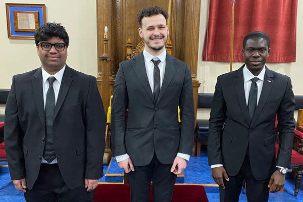 Pictured from left to right, are: Haaris Ahmed, the second candidate and Pascal Ghunney. Pictured from left to right, are: Haaris Ahmed, the second candidate and Pascal Ghunney.