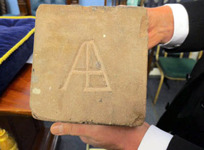 Tony’s mark on the ashlar. Tony’s mark on the ashlar.