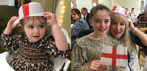 Pictured left: Órla Jenkinson, age two, with St George’s Day hat. Pictured right: Gracie Crangle age 10 (left) with Gina Topping, both with St. George’s Day items. Pictured left: Órla Jenkinson, age two, with St George’s Day hat. Pictured right: Gracie Crangle age 10 (left) with Gina Topping, both with St. George’s Day items.