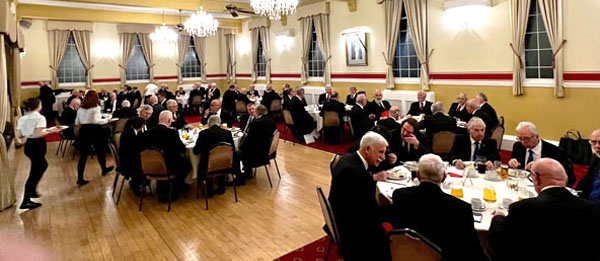 Brethren and companions at the joint social board. Brethren and companions at the joint social board.