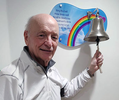 Brian Sharples ringing the ‘all clear’ bell. Brian Sharples ringing the ‘all clear’ bell.