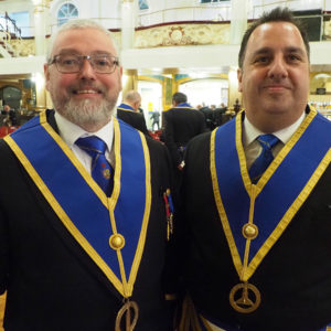 The new Provincial Grand Wardens David Rigby (left) and Michael Tax 