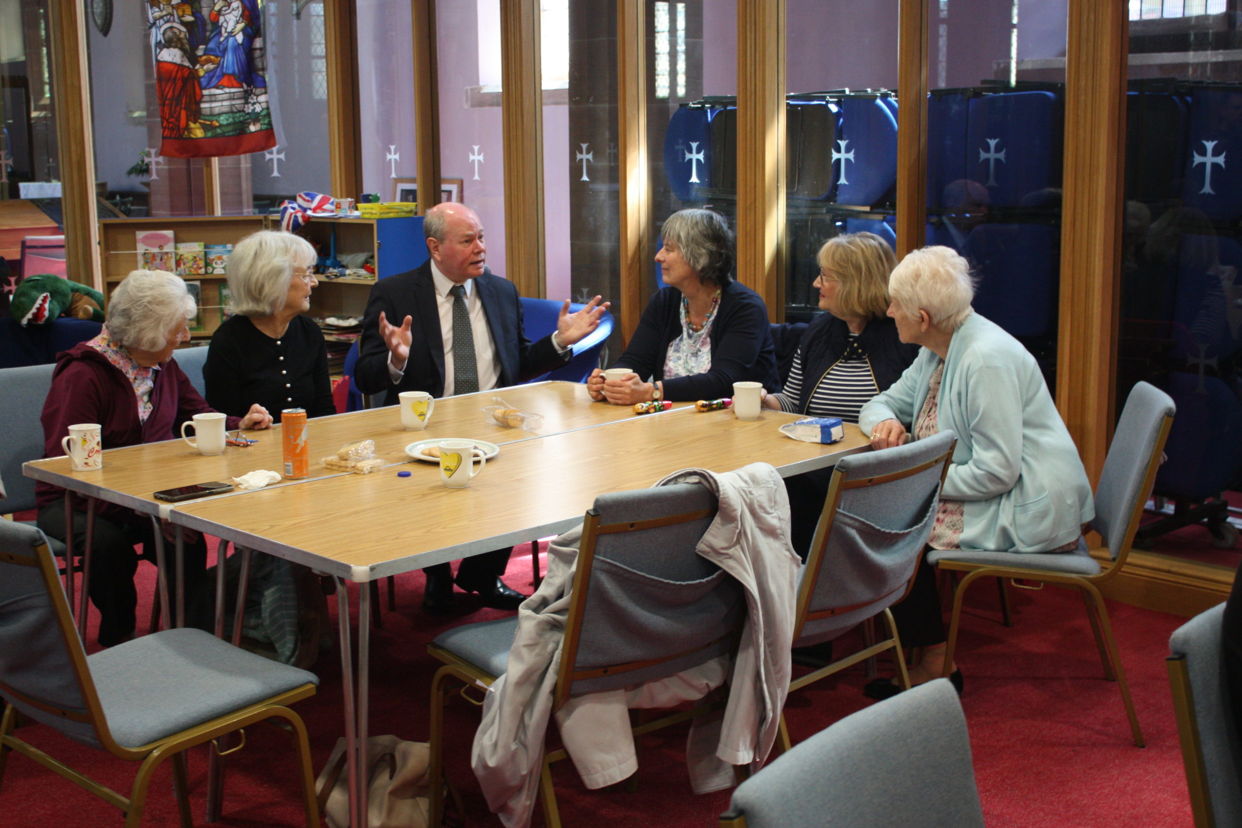 Duncan Smith from West Lancs Freemasons joins in a tabletop discussion.
