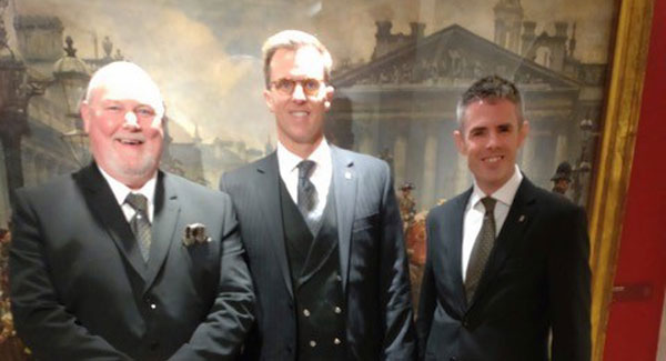 Pictured from left to right, are: Gary Smith with Paul Storrar and David Edwards.