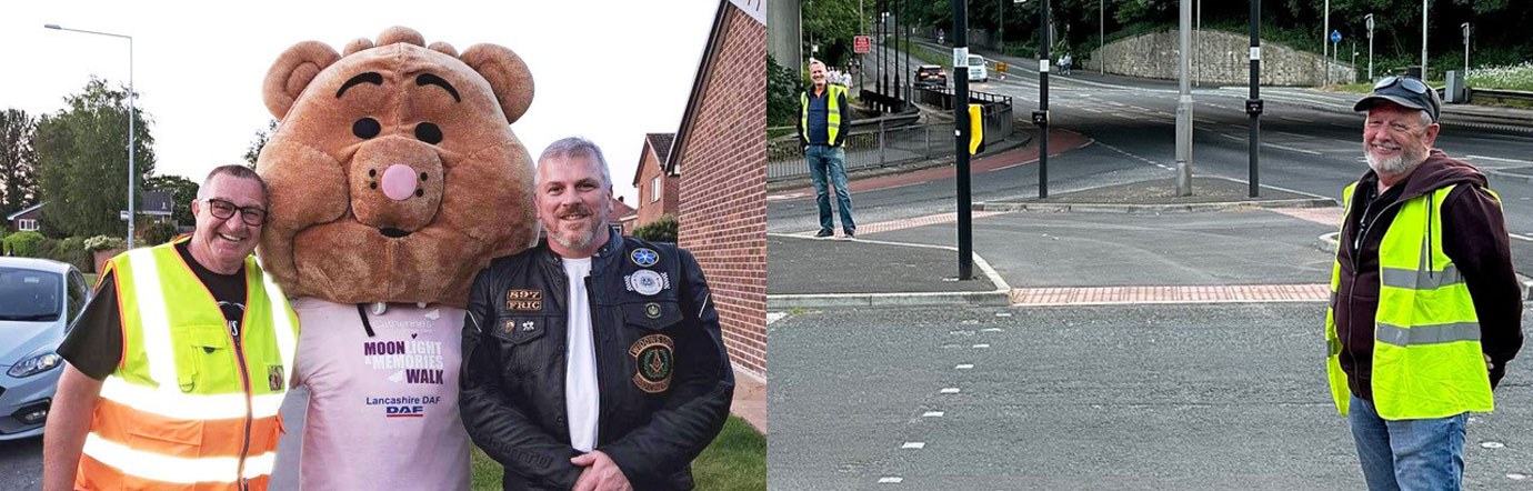 Pictured left: Maurice Sewter and Scott Burns with the St Catherine’s bear. Pictured right: Nigel Monks (left) and John Anderson (Eccleston Lodge) marshalling. Pictured left: Maurice Sewter and Scott Burns with the St Catherine’s bear. Pictured right: Nigel Monks (left) and John Anderson (Eccleston Lodge) marshalling.