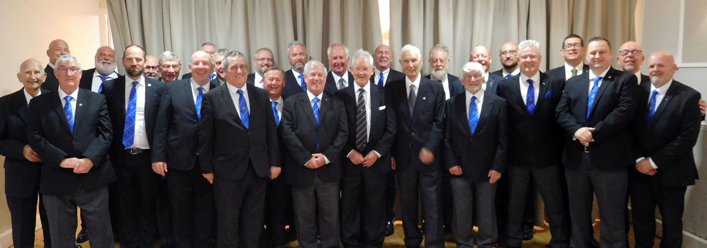 Jack (centre) with the brethren of Semper Sursum Lodge.