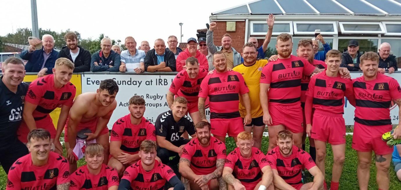 Ince Rose Bridge, the victors, with some of the Bryn sponsors behind