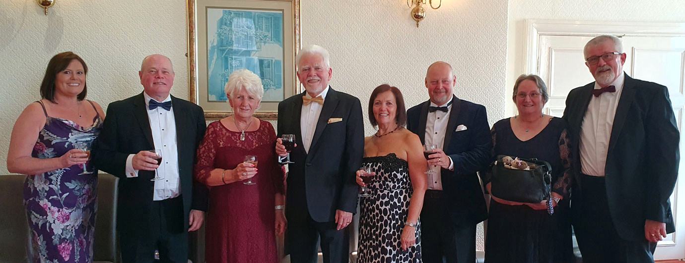 Pictured left to right, are: Karen Moore, Duncan Smith, Ann and David Randerson, Shelagh and John Cross, Helen and David Barr.
