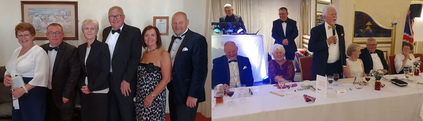 Pictured left from left to right, are: The North Fylde executive with their wives, Elaine and Mike Brown, Bernadette and Jim Gregson, Shelagh and John Cross. Pictured right: David Randerson taking the opportunity to respond to John Cross’s toast.