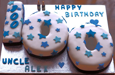 Alex Pratt’s 100th birthday cake. Alex Pratt’s 100th birthday cake.