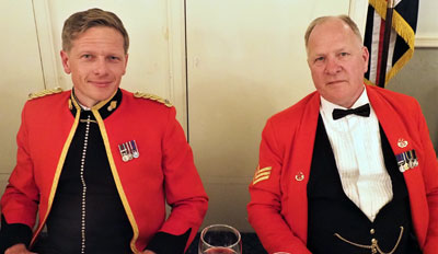 Mark Smith (right) with his son Richard at the dinner table.