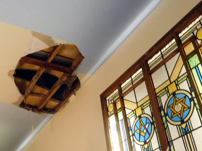 The hole in the ceiling