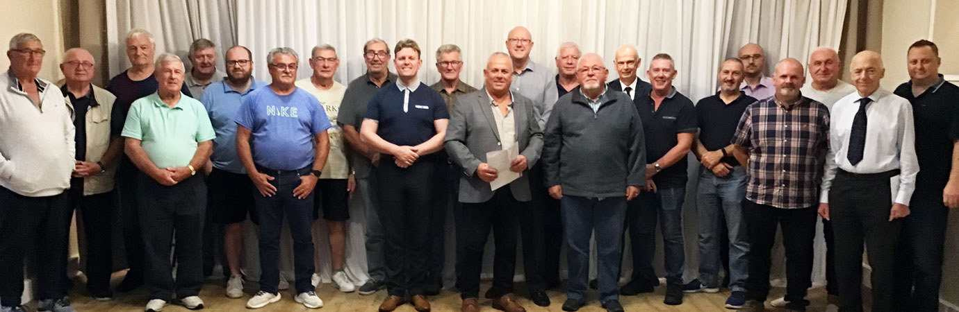 John Topping (front centre) with Gary Rogerson (behind John to his left) and the team of group stewards. John Topping (front centre) with Gary Rogerson (behind John to his left) and the team of group stewards.