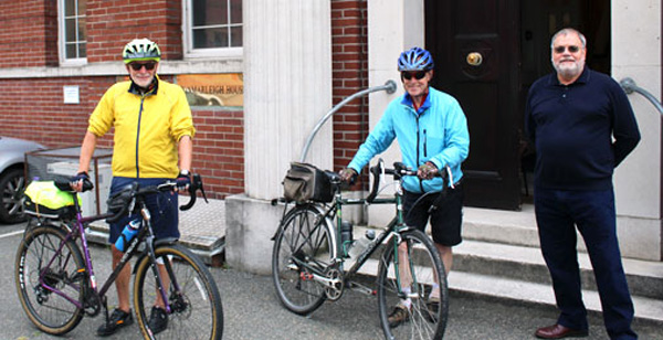 The adventure begins at Warrington Masonic Hall. Pictured from left to right, are: John James, Peter Lees and Chris Eyres.