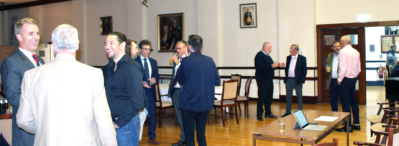 Attendees gather at the event at Hope Street. Attendees gather at the event at Hope Street.