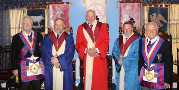 Pictured from left to right, are: John Murphy, Ian Broomfield, Joe Muscroft, Harry White and Derek Parkinson.