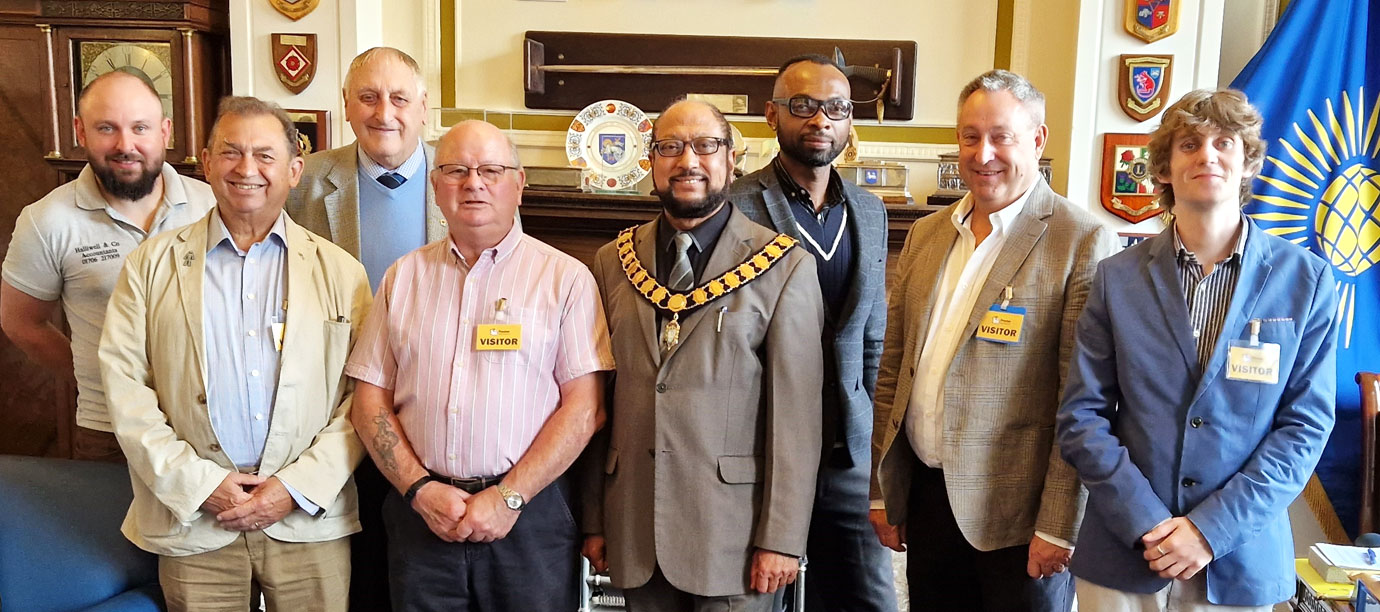Preston Guild Lodge members with the mayor pictured from left to right, are: David Parker Jnr, Noel Colley, Ian Greenwood, Cliff Jones, Councillor Yakub Patel, Boniface Ogbonna, David Parker Snr and Dean Cook.