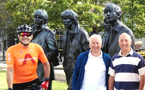 Pictured with the Beatles from left to right, are: Steve Jelly, Stephen Dobson and Charlie Lesniak. Pictured with the Beatles from left to right, are: Steve Jelly, Stephen Dobson and Charlie Lesniak.