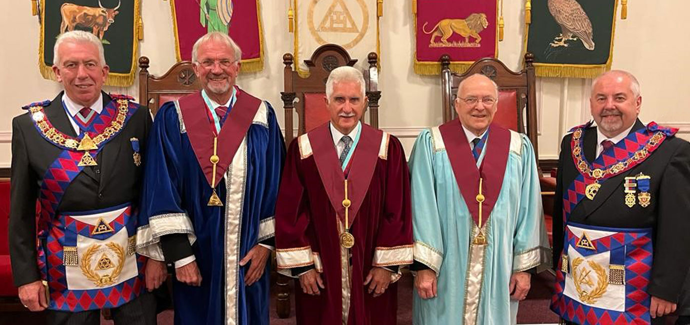 Pictured from left to right, are: Mark Mathews, Derek Midgley, David Rimmer, Brian Skinner and Chris Butterfield after the ceremony Pictured from left to right, are: Mark Mathews, Derek Midgley, David Rimmer, Brian Skinner and Chris Butterfield after the ceremony
