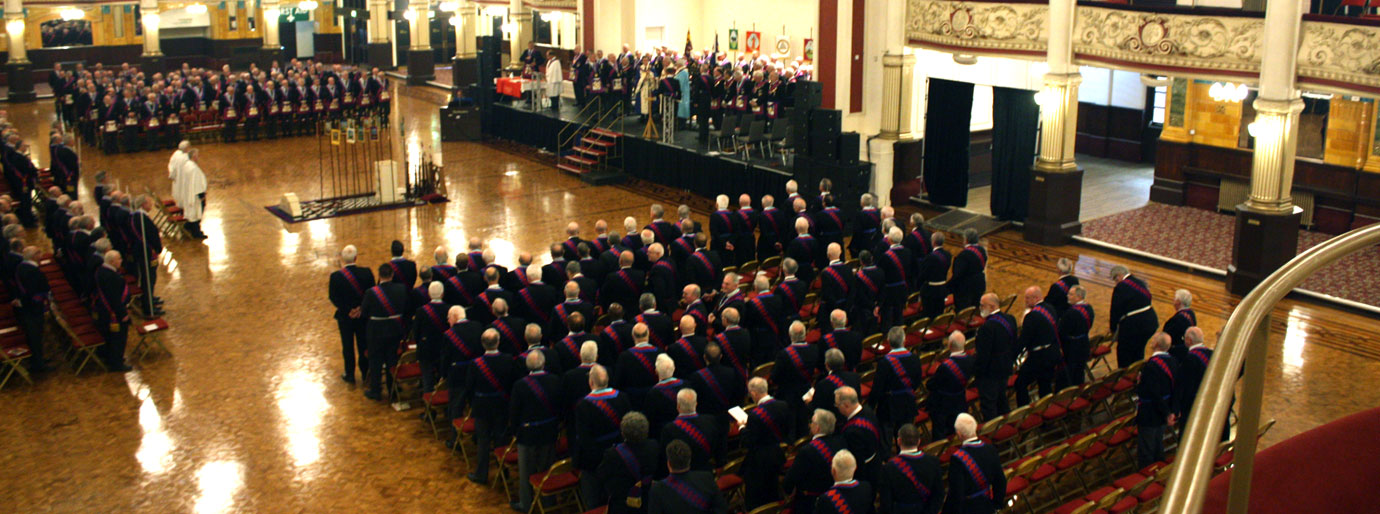 The packed and colourful Provincial Grand Chapter.