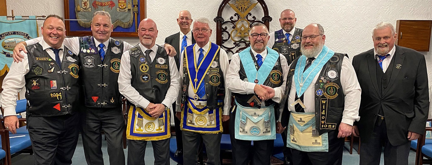 Maurice Sewter with members of The Widows Sons Bikers Association