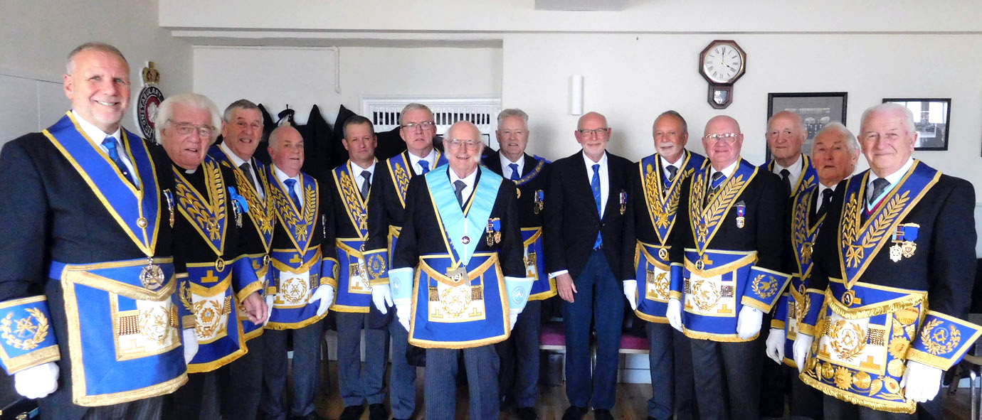 The grand officers assemble in the robing room prior to the ceremonial.