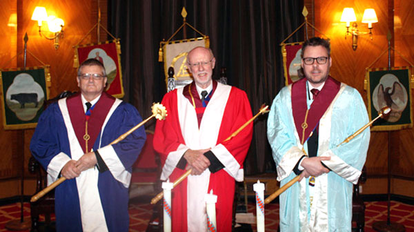 New principals installed, from left to right, are: David Edge, David Hedges and Anthony Prowse. New principals installed, from left to right, are: David Edge, David Hedges and Anthony Prowse.
