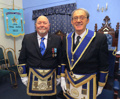 David Cairns (left) welcomed by Tony Standish. David Cairns (left) welcomed by Tony Standish.