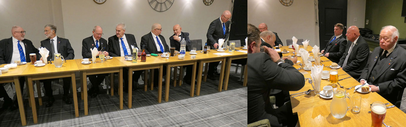 Brethren enjoying the festive board. Brethren enjoying the festive board.