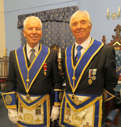 Matthew Wilson (left) and installing master Eric Binks. Matthew Wilson (left) and installing master Eric Binks.