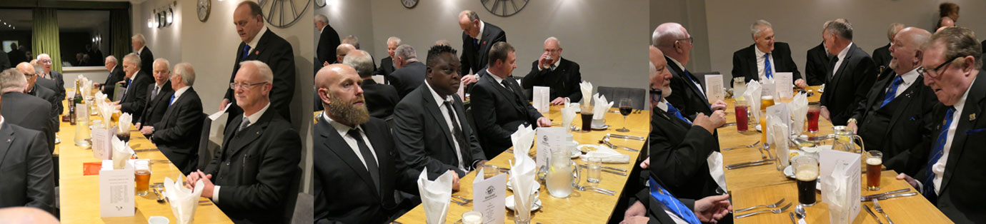 Brethren at the festive board. Brethren at the festive board.