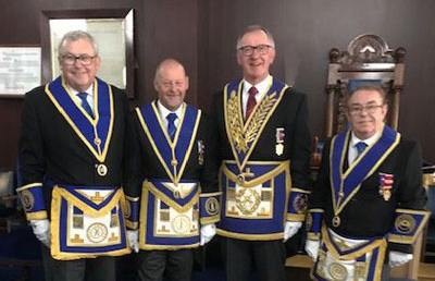 Pictured left to right, are: North Fylde Group Officers with John Robbie Porter, Jim Gregson, John Cross, John Robbie Porter and Mike Brown.