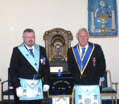 Lee Birchall and his installing master Mike Trigg. Lee Birchall and his installing master Mike Trigg.