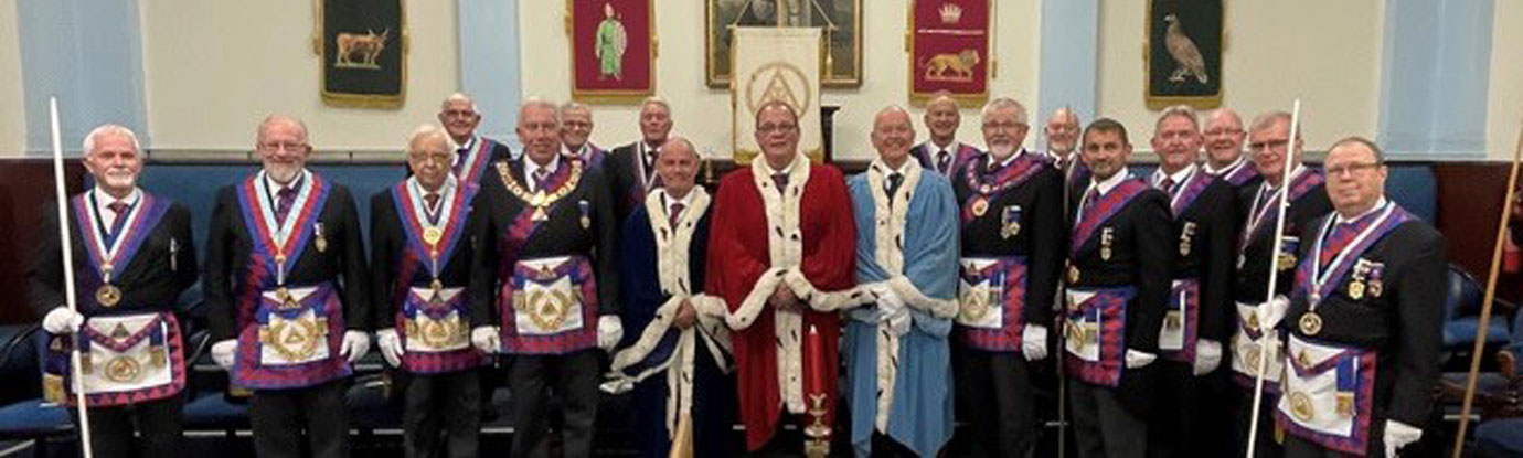The three principals with grand and Provincial officers.