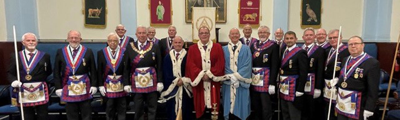 The three principals with grand and Provincial officers. The three principals with grand and Provincial officers.