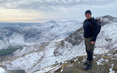 Peak top view of Michael from a walk on 11 March with fellow Freemason Kieran Taylor-Bradshaw.