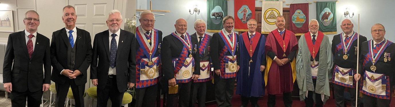 Pictured left from left to right, are: Newly installed principals David Parker, Malcolm Jukes and Phil Johnson. Pictured right from left to right, are: Ian Higham, Peter Allen, Gerald Butler, Paul Hesketh, David Parker, Malcolm Jukes, Phil Johnson, Derek English and Jayson Jackson.