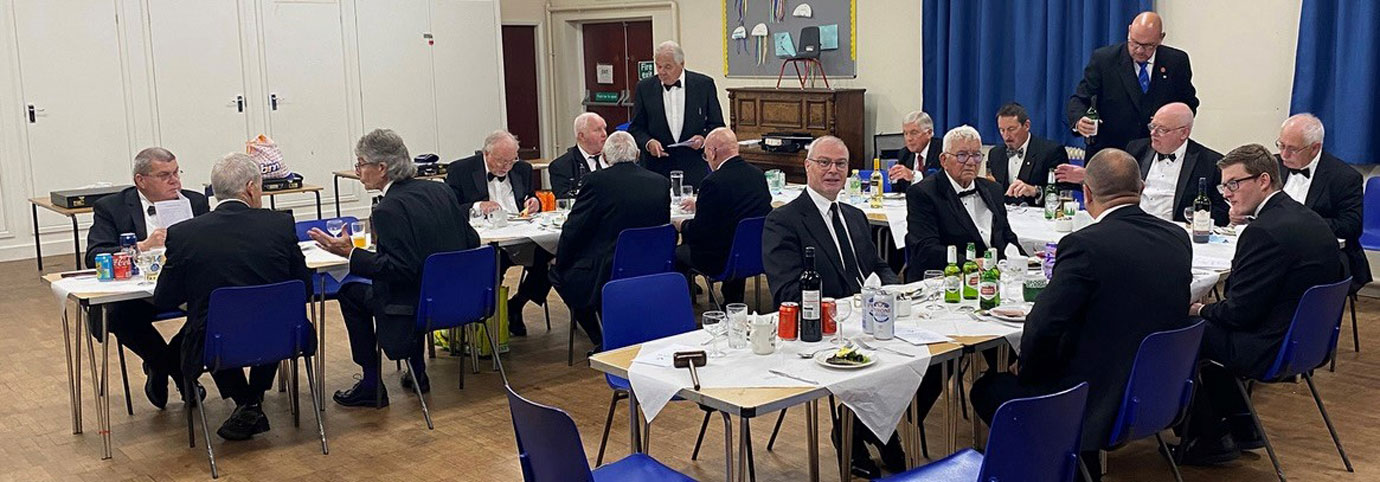 Cuerden Lodge members and visitors enjoying their festive board. Cuerden Lodge members and visitors enjoying their festive board.