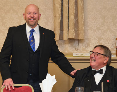 Malcom (left) has a good old laugh with Glyn. Malcom (left) has a good old laugh with Glyn.