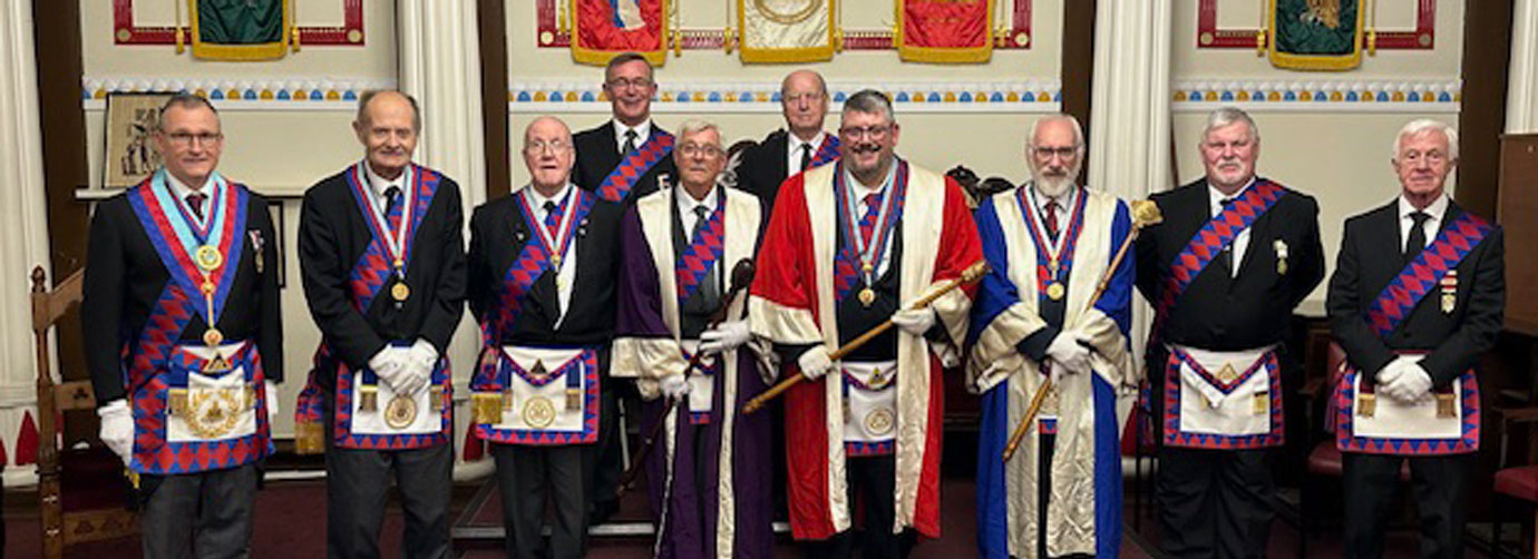 Pictured from left to right, are Temperance Chapter officers for 2023: Front row, Ian Sanderson, David Bolton, Bob Gibson, Jeff Whitehead, Ian Hayhurst, Geoff Cuthill, Tom Kelly and Jim Molloy. Back row: Karl Brennan and Derek Seymour.