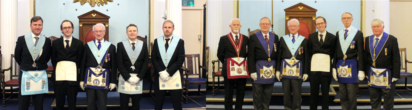 Pictured left from left to right, are: Adam Onyett, Chris Hales, Percy Fenn, Carl Dewhurst and Mark Plumley. Pictured right from left to right, are: Paul Brunskill, Colin Rowling, Percy Fenn, Chris Hales, Graham Williams and Keith Fairclough.