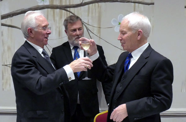 Eric (left) takes wine with the WM Matthew Wilson (right).