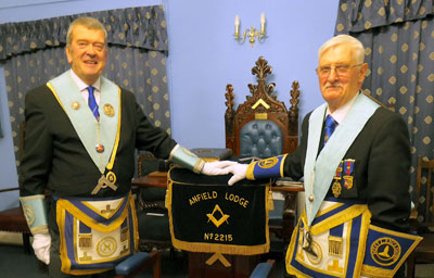 Gary Devlin (left) welcomes Tommy Lunt.